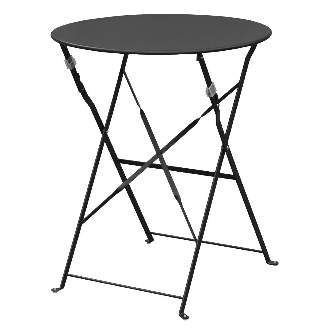 Bolero Black Pavement Style Steel Table 595mm • PAS-GH558
