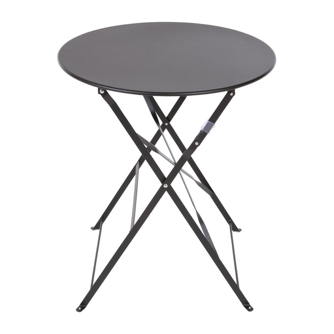 Bolero Black Pavement Style Steel Table 595mm • PAS-GH558