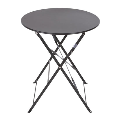 Bolero Black Pavement Style Steel Table 595mm • PAS-GH558