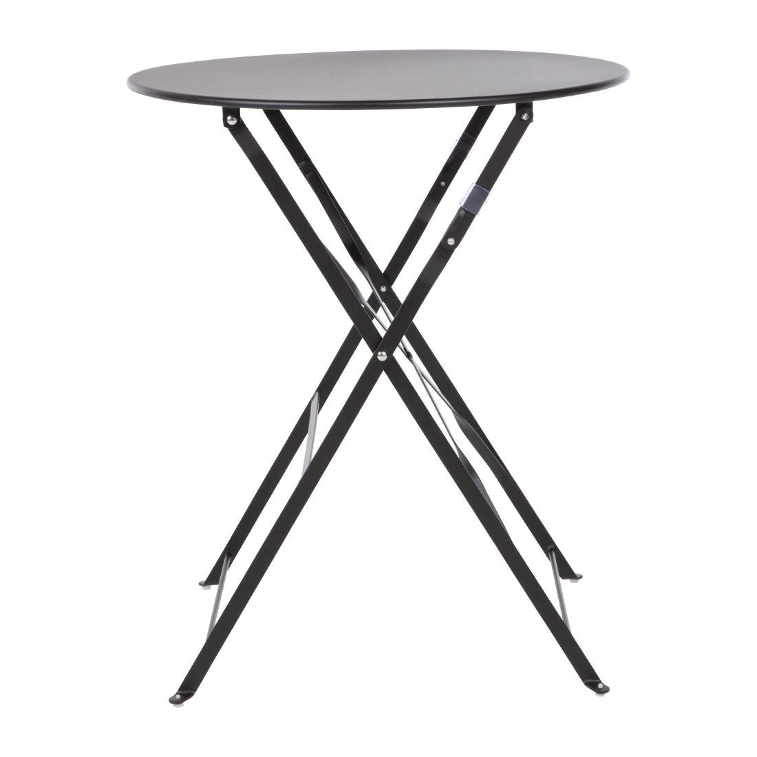 Bolero Black Pavement Style Steel Table 595mm • PAS-GH558