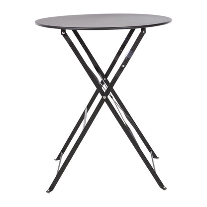 Bolero Black Pavement Style Steel Table 595mm • PAS-GH558