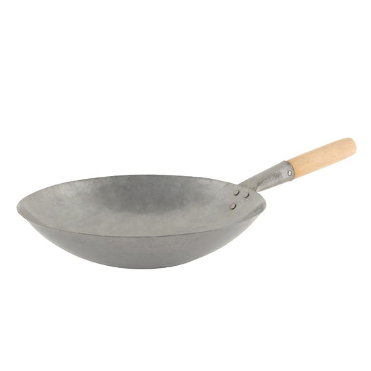 Ken Hands Wok with Wooden Handle 300mm • PAS-GH693