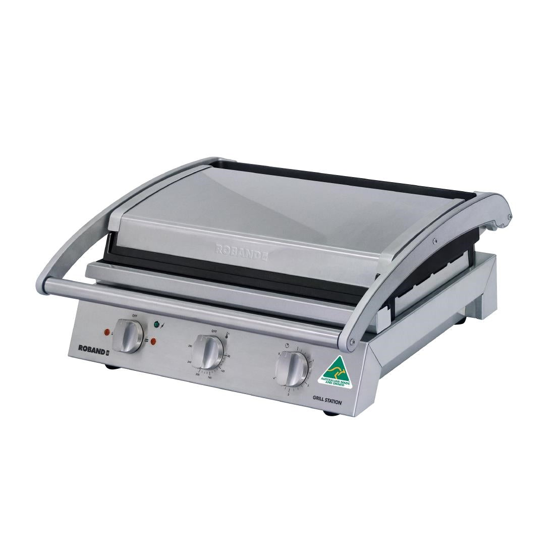 Roband 8 Slice Grill Station Ribbed Top & Smooth Bottom Non-Stick 2300w GSA810RT • PAS-GH845