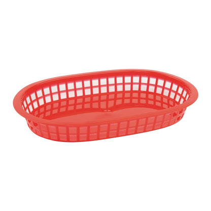 Olympia Oval Polypropylene Food Basket Red (6 Pack) • PAS-GH967