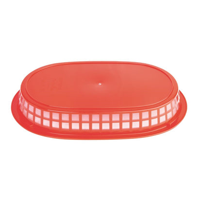 Olympia Oval Polypropylene Food Basket Red (6 Pack) • PAS-GH967
