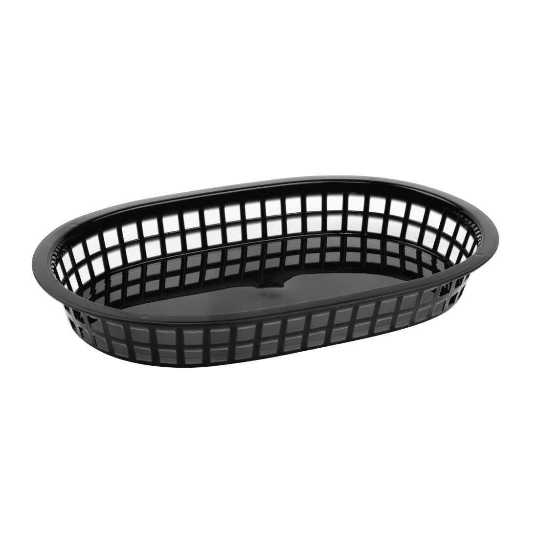 Olympia Oval Polypropylene Food Basket Black (6 Pack) • PAS-GH969