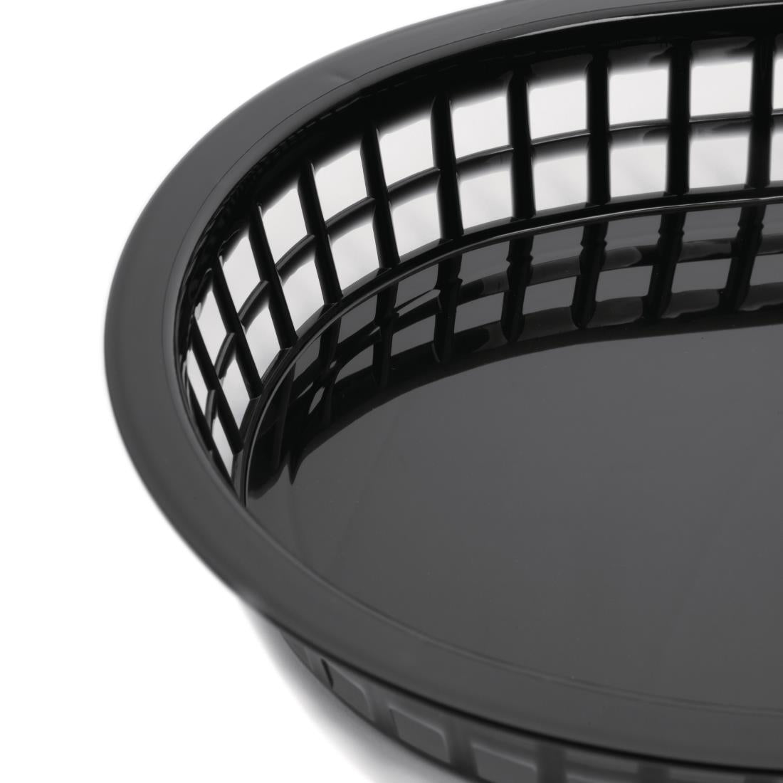 Olympia Oval Polypropylene Food Basket Black (6 Pack) • PAS-GH969