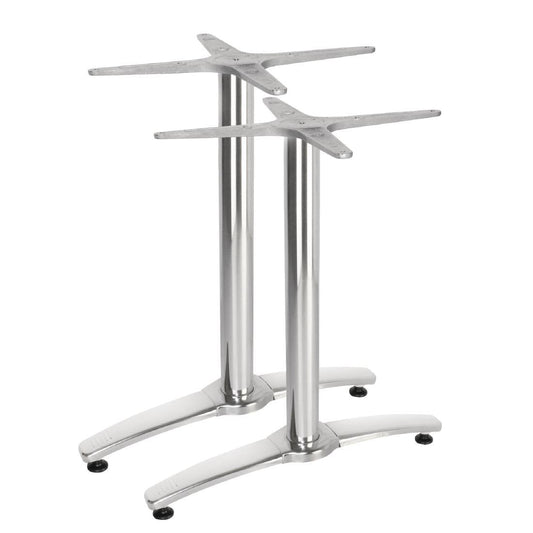 Bolero Aluminium Twin Leg Table Base (2 Pack) (Pack of 2) • PAS-GH985