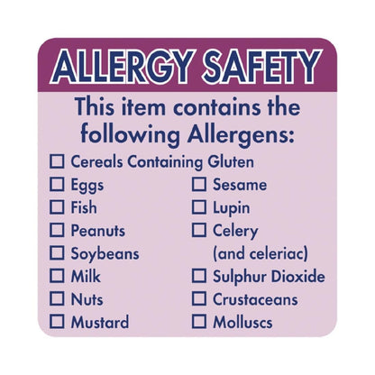 Hygiplas Allergen Food Labels (500 Pack) • PAS-GJ058