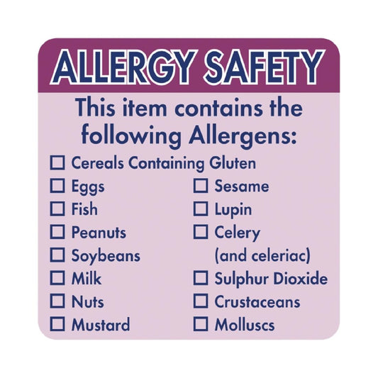 Hygiplas Allergen Food Labels (500 Pack) • PAS-GJ058