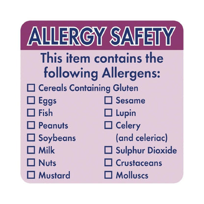 Hygiplas Allergen Food Labels (Pack of 500) • PAS-GJ058