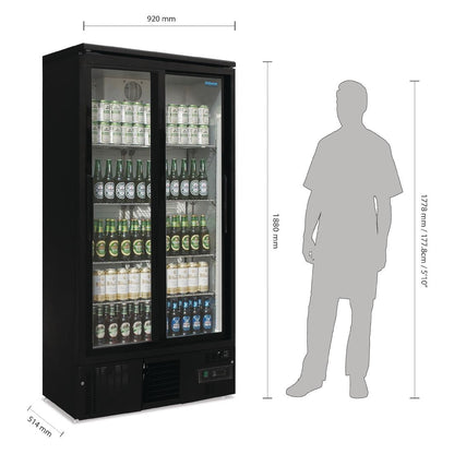 Polar G-Series Upright Back Bar Cooler with Sliding Doors 490Ltr • PAS-GJ448-A