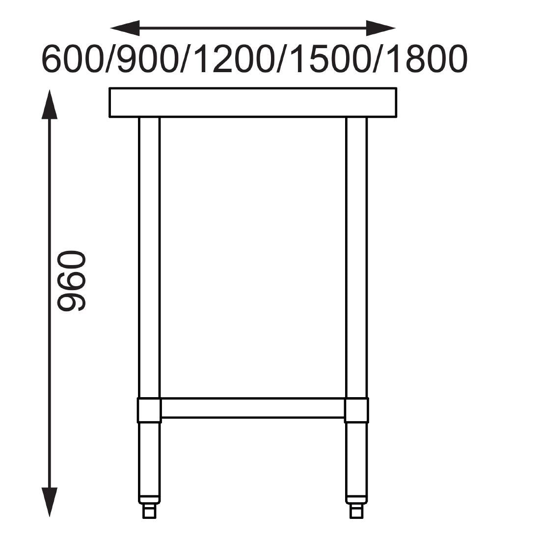 Vogue Stainless Steel Prep Table 1200mm • PAS-GJ502