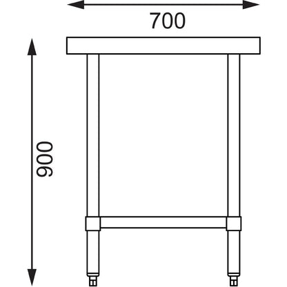 Vogue Stainless Steel Prep Table 600mm • PAS-GJ500