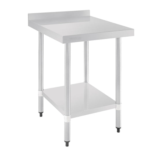 Vogue Stainless Steel Table with Splashback 600mm • PAS-GJ505