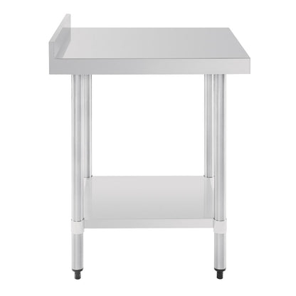 Vogue Stainless Steel Table with Splashback 600mm • PAS-GJ505