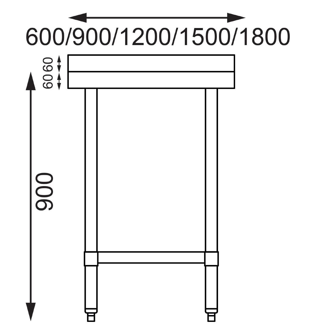 Vogue Stainless Steel Table with Splashback 600mm • PAS-GJ505