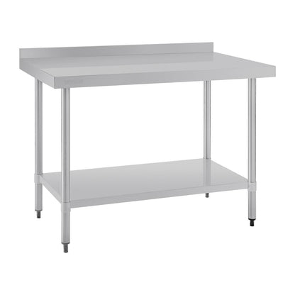 Vogue Stainless Steel Table with Splashback 1200mm • PAS-GJ507