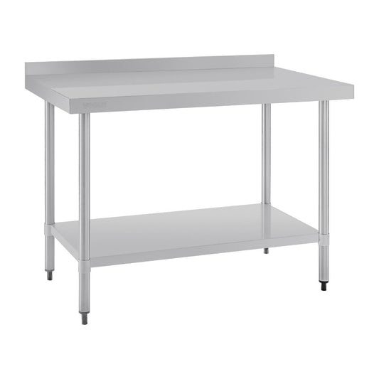 Vogue Stainless Steel Table with Splashback 1200mm • PAS-GJ507