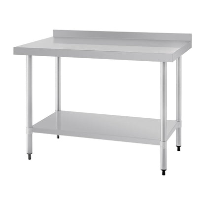 Vogue Stainless Steel Table with Splashback 1200mm • PAS-GJ507
