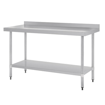 Vogue Stainless Steel Table with Splashback 1500mm • PAS-GJ508