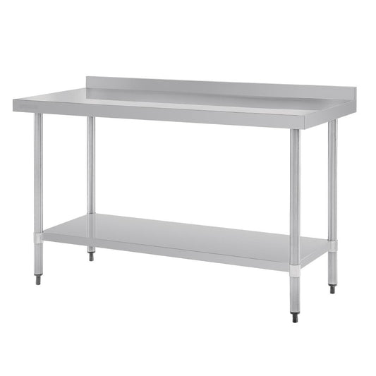 Vogue Stainless Steel Table with Splashback 1500mm • PAS-GJ508