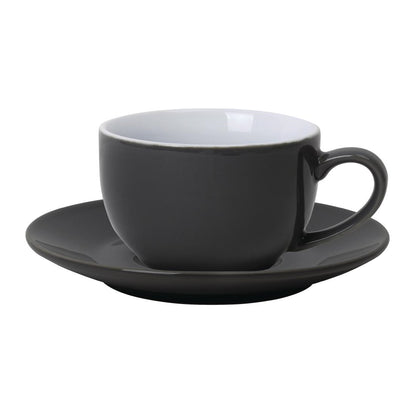 Olympia Cafe Saucer Charcoal (Fits GK075 & GK078) - 154mm 6" (12 Pack) (158(Ø)mm / 6.25" | Pack Quantity: 12) • PAS-GL049