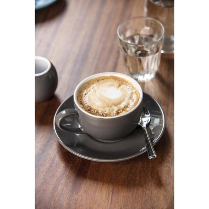 Olympia Cafe Saucer Charcoal (Fits GK075 & GK078) - 154mm 6" (12 Pack) (158(Ø)mm / 6.25" | Pack Quantity: 12) • PAS-GL049