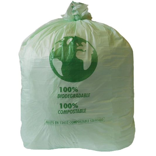 Jantex Green Compostable Bin Liners 90Ltr (20 Pack) (Capacity: 90Ltr. Maximum Weight Capacity: 8-10kg. 960(L)x740(W)mm) • PAS-HW685