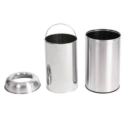 Bolero Bullet Bin with Open Top Lid Silver 40Ltr • PAS-GK972