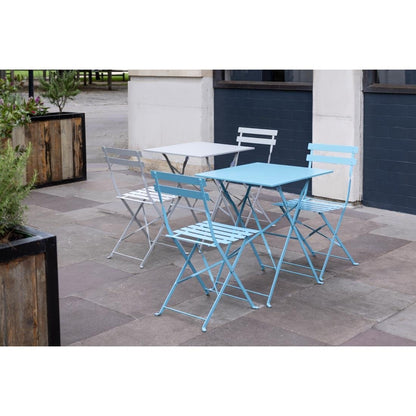 Bolero Grey Square Pavement Style Steel Table • PAS-GK988