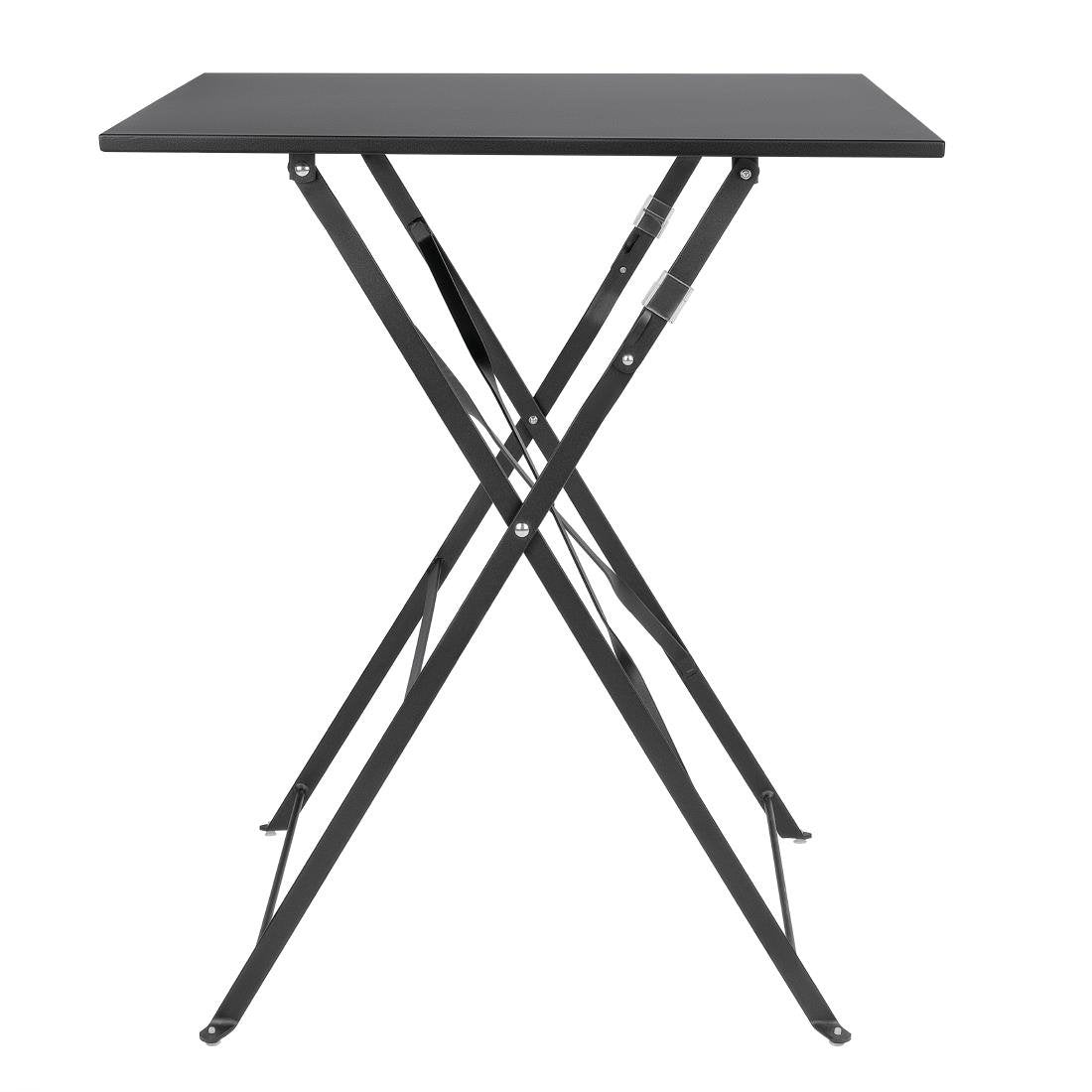 Bolero Black Square Pavement Style Steel Table • PAS-GK989