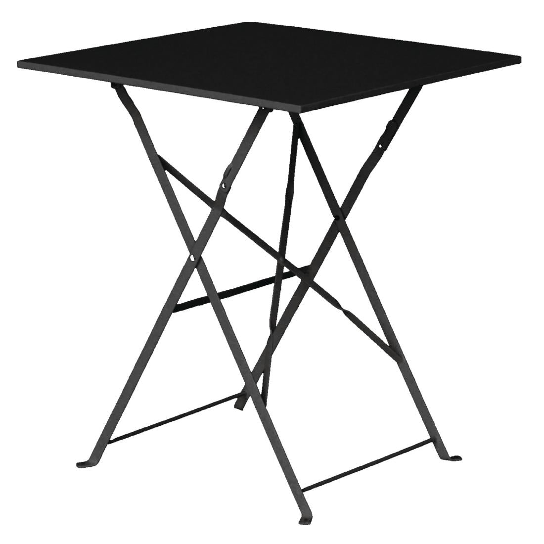 Bolero Black Square Pavement Style Steel Table • PAS-GK989