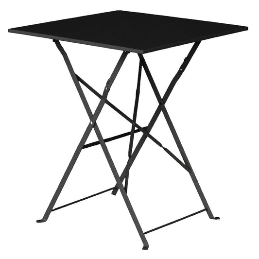 Bolero Black Square Pavement Style Steel Table • PAS-GK989