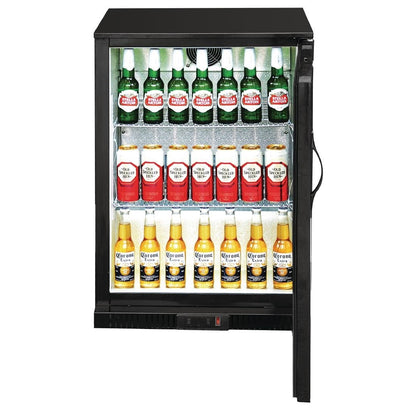 Polar G-Series 900mm Single Solid Door Back Bar Cooler in Black 138Ltr • PAS-GL015-A