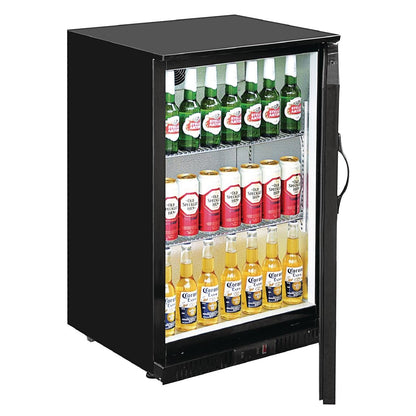 Polar G-Series 900mm Single Solid Door Back Bar Cooler in Black 138Ltr • PAS-GL015-A