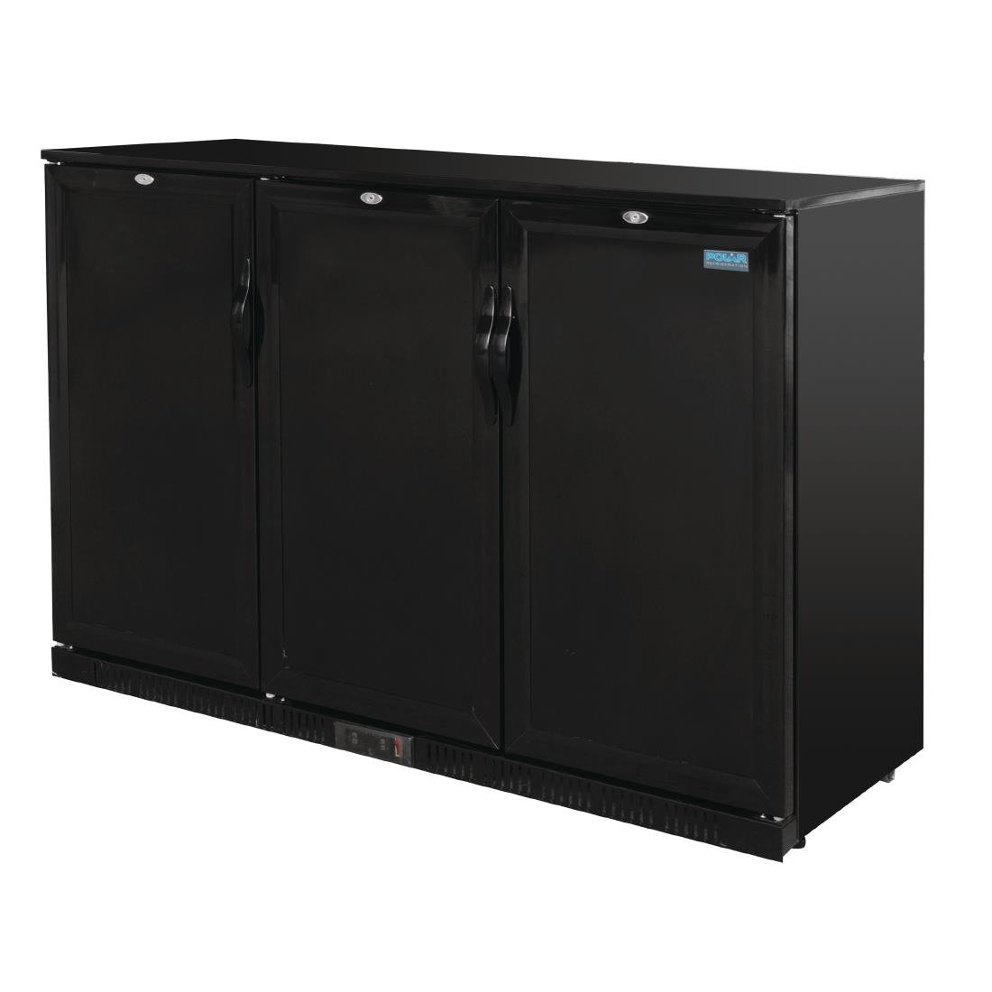 Polar G-Series 900mm Triple Solid Door Back Bar Cooler in Black 330Ltr • PAS-GL017-A