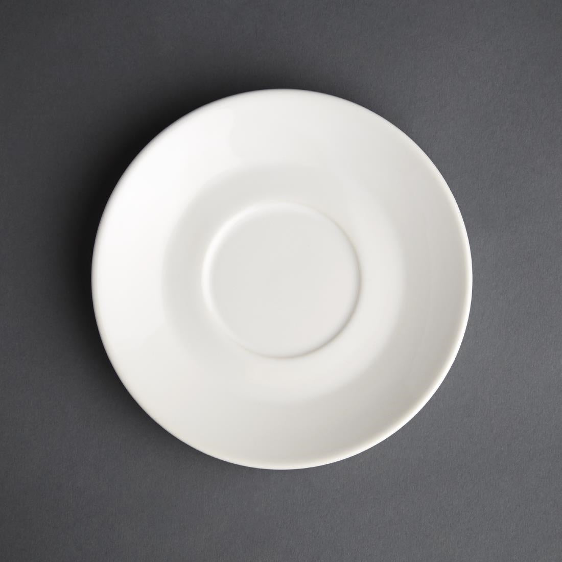 Olympia Cafe Saucer White (Fits GK074 & GK077) - 154mm 6" (12 Pack) (158(Ø)mm / 6.25" | Pack Quantity: 12) • PAS-GL048