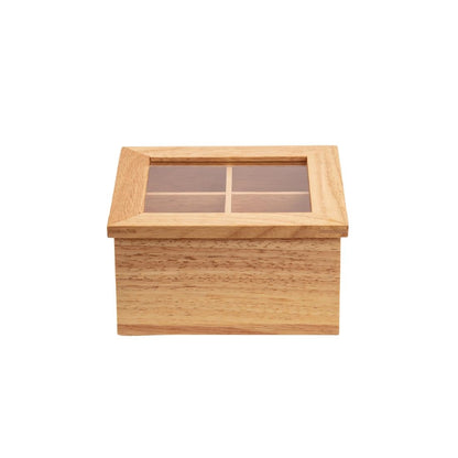 Olympia Mini Hevea Wood Tea Box with Lid • PAS-GL089