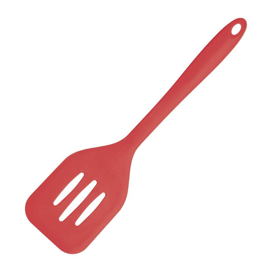 Vogue Silicone Slotted Spatula Red 310mm • PAS-GL217