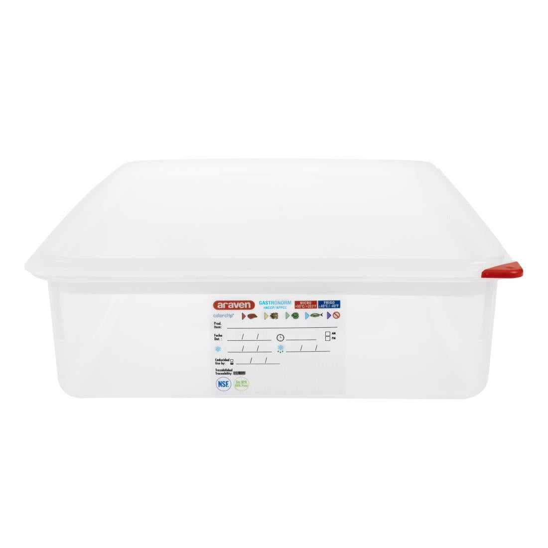 Araven Polypropylene 1/1 Gastronorm Containers With Lids 100mm (4 Pack) • PAS-GL260