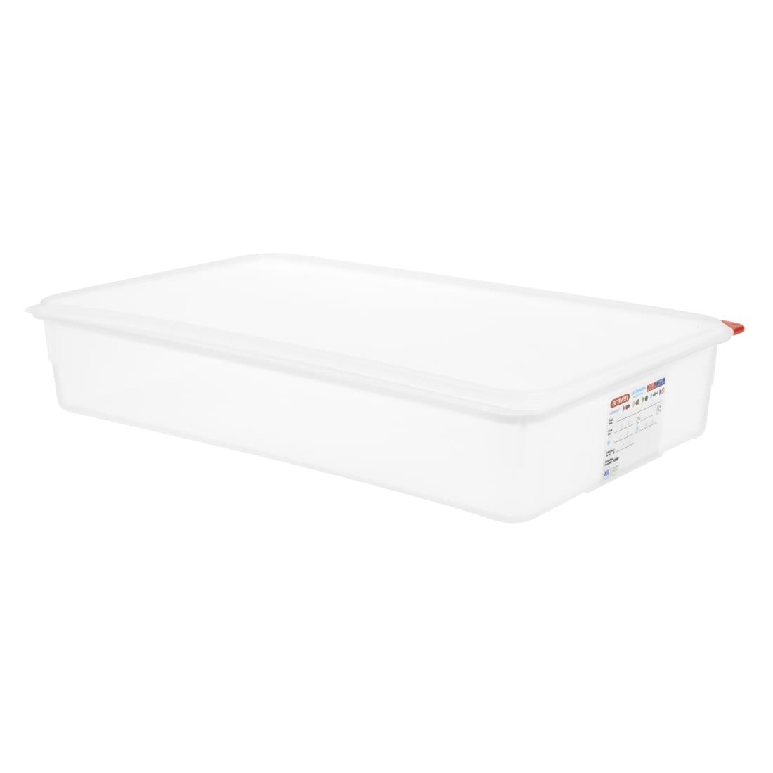 Araven Polypropylene 1/1 Gastronorm Containers With Lids 100mm (4 Pack) • PAS-GL260