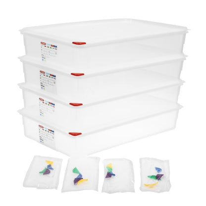 Araven Polypropylene 1/1 Gastronorm Containers With Lids 100mm (4 Pack) • PAS-GL260