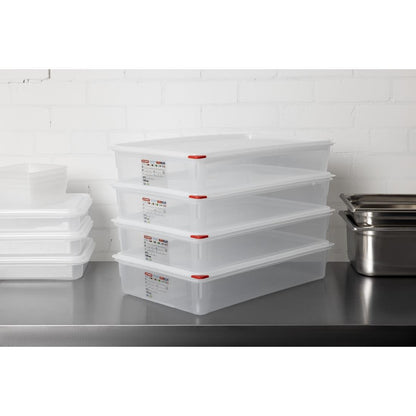 Araven Polypropylene 1/1 Gastronorm Containers With Lids 100mm (4 Pack) • PAS-GL260