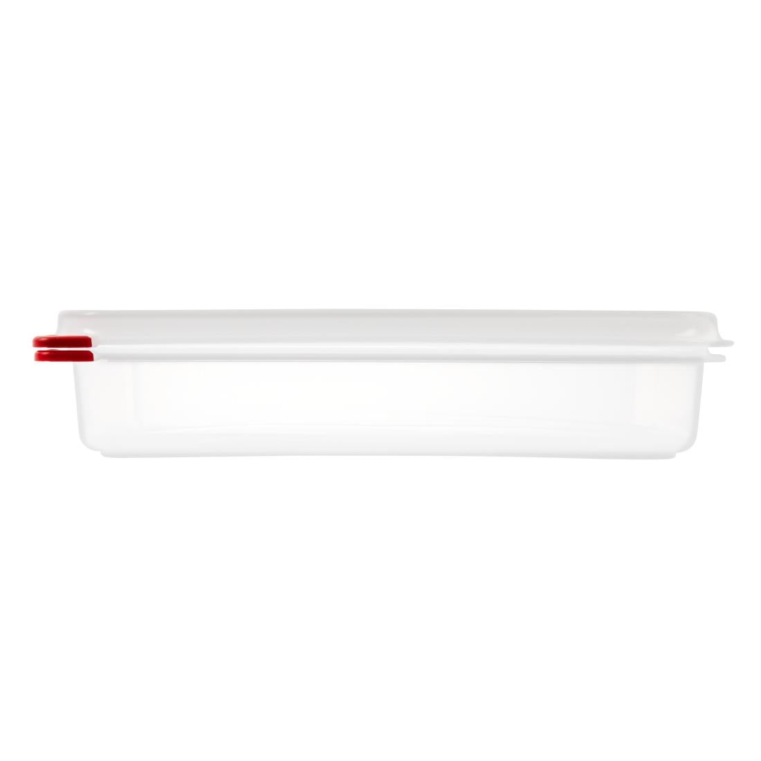 Araven Polypropylene 1/2 Gastronorm Containers With Lids 65mm (4 Pack) (Capacity: 4Ltr | GN 1/2 | Depth: 65mm | Pack quantity: 4) • PAS-GL261