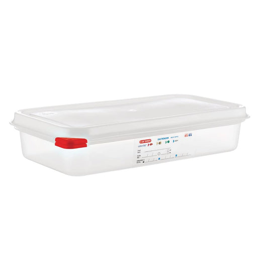 Araven Polypropylene 1/3 Gastronorm Containers With Lids 65mm (4 Pack) • PAS-GL262