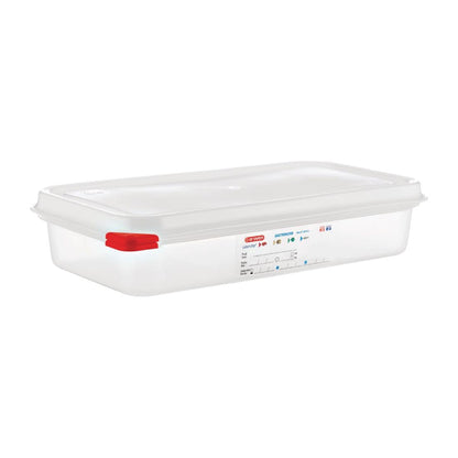 Araven Polypropylene 1/3 Gastronorm Containers With Lids 65mm (4 Pack) • PAS-GL262
