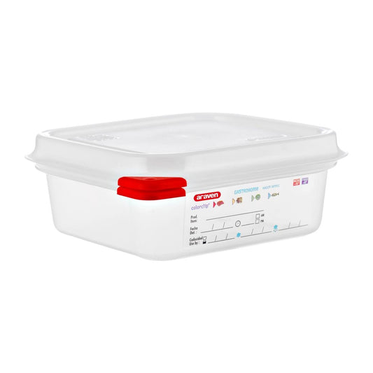 Araven Polypropylene 1/6 Gastronorm Containers With Lids 65mm (4 Pack) • PAS-GL264