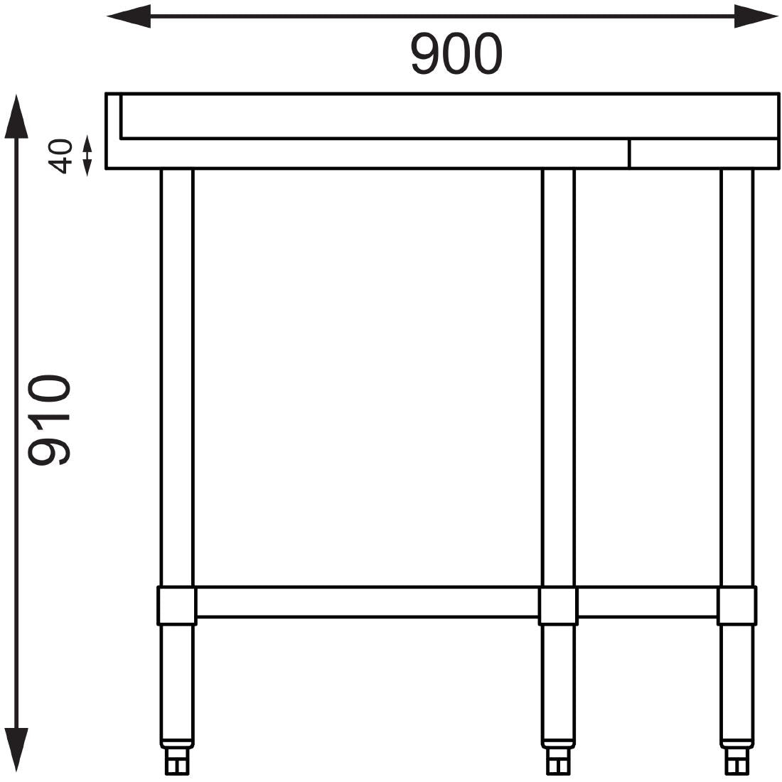 Vogue Stainless Steel Corner Table 700mm • PAS-GL278