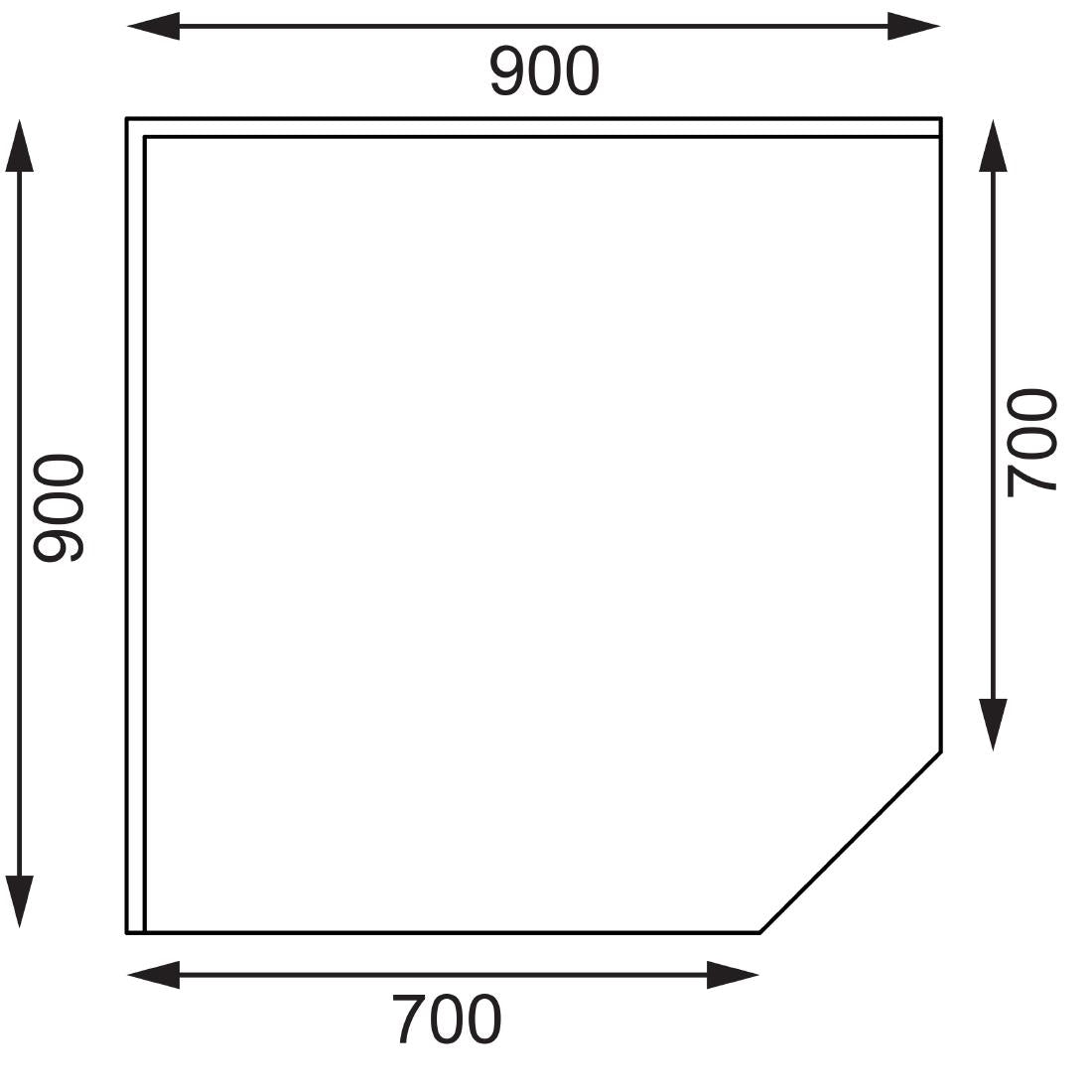 Vogue Stainless Steel Corner Table 700mm • PAS-GL278